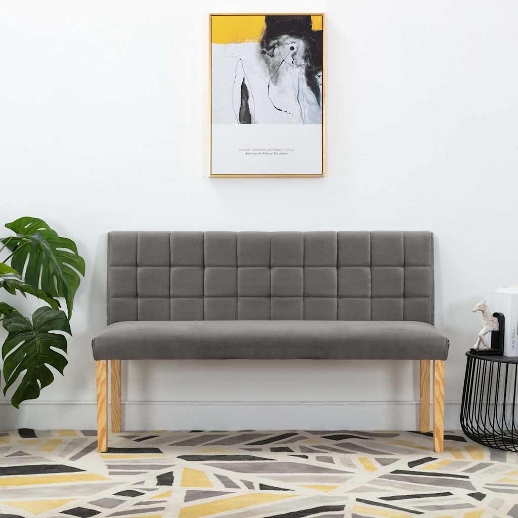 Vidaxl bankje 140 cm fluweel grijs