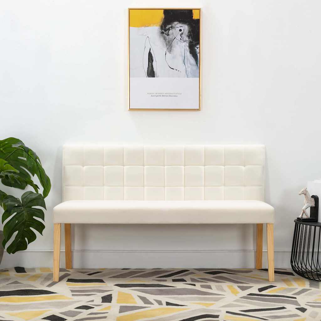 Vidaxl bankje 140 cm fluweel crèmekleurig