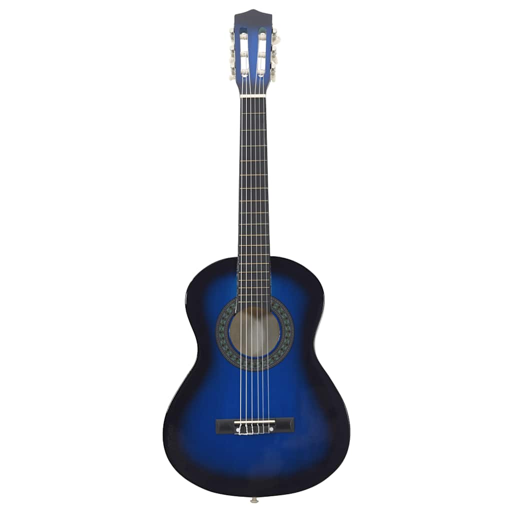 Vidaxl 8-delige gitaarset klassiek beginner 1 2 34 blauw