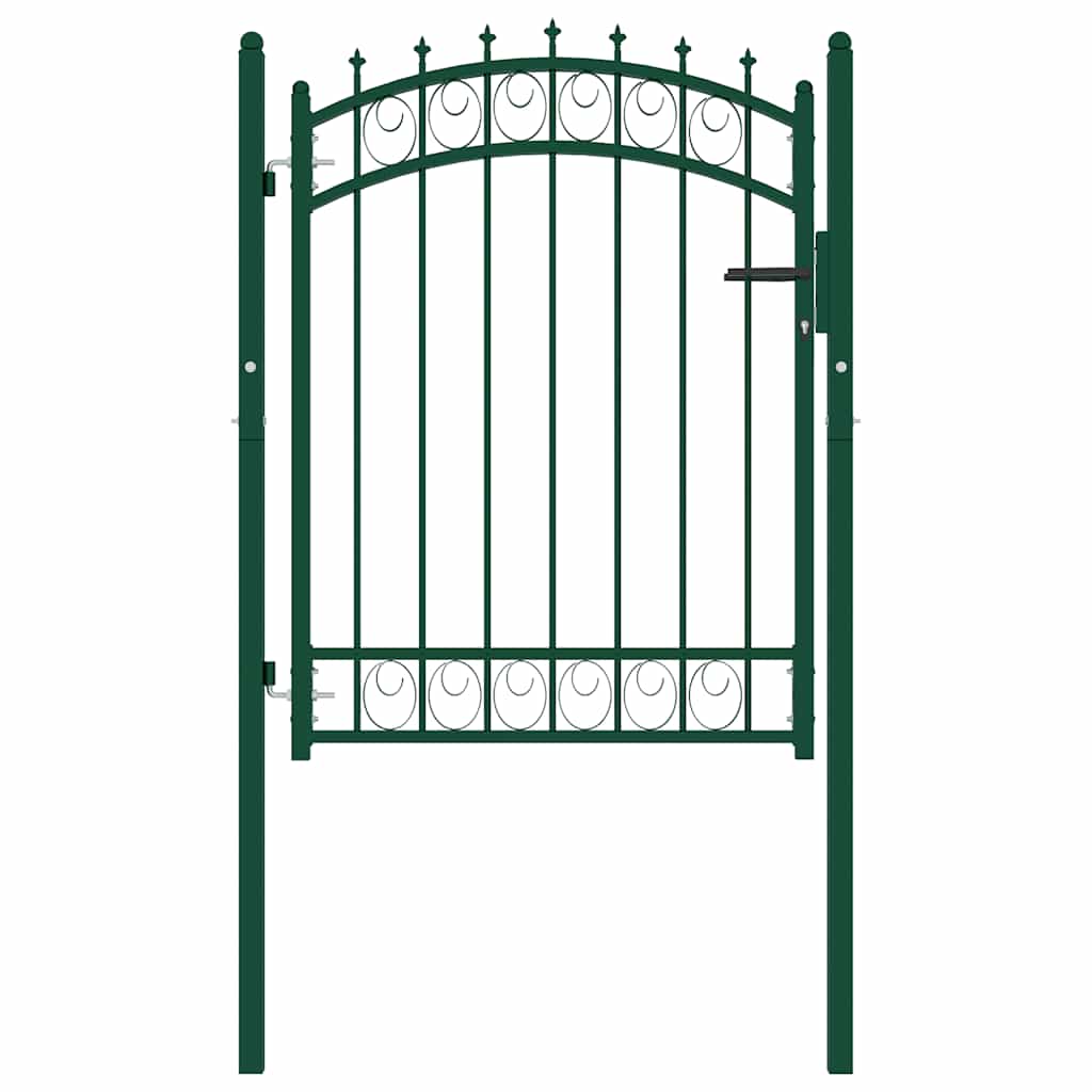 Vidaxl poort met speerpunten 100x125 cm staal groen