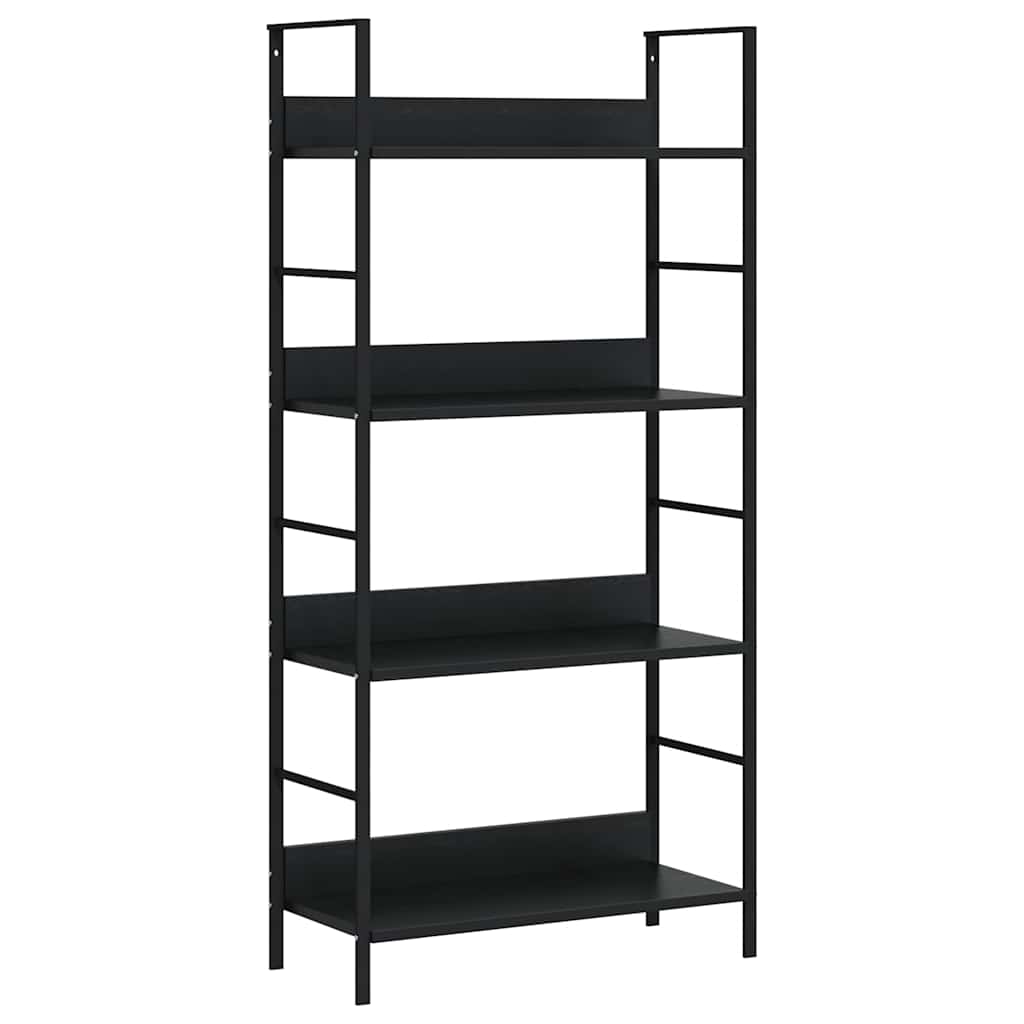 Vidaxl boekenkast met 4 schappen 60x27,6x90,5 cm bewerkt hout zwart