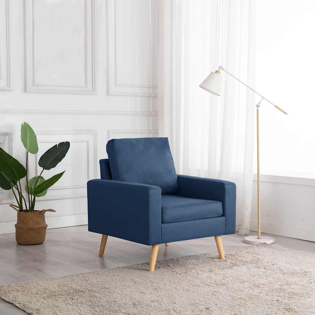 Vidaxl fauteuil stof blauw
