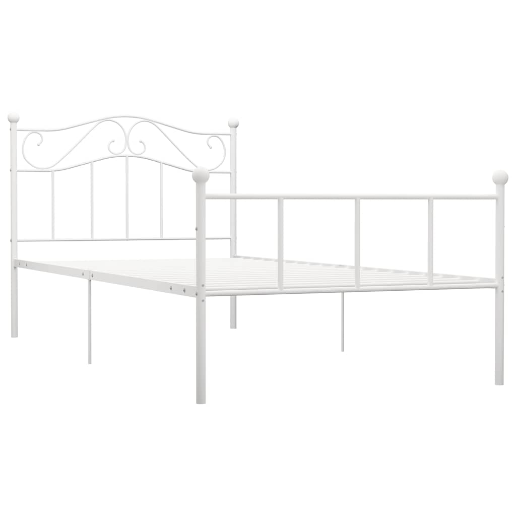 Vidaxl bedframe metaal wit 90x200 cm
