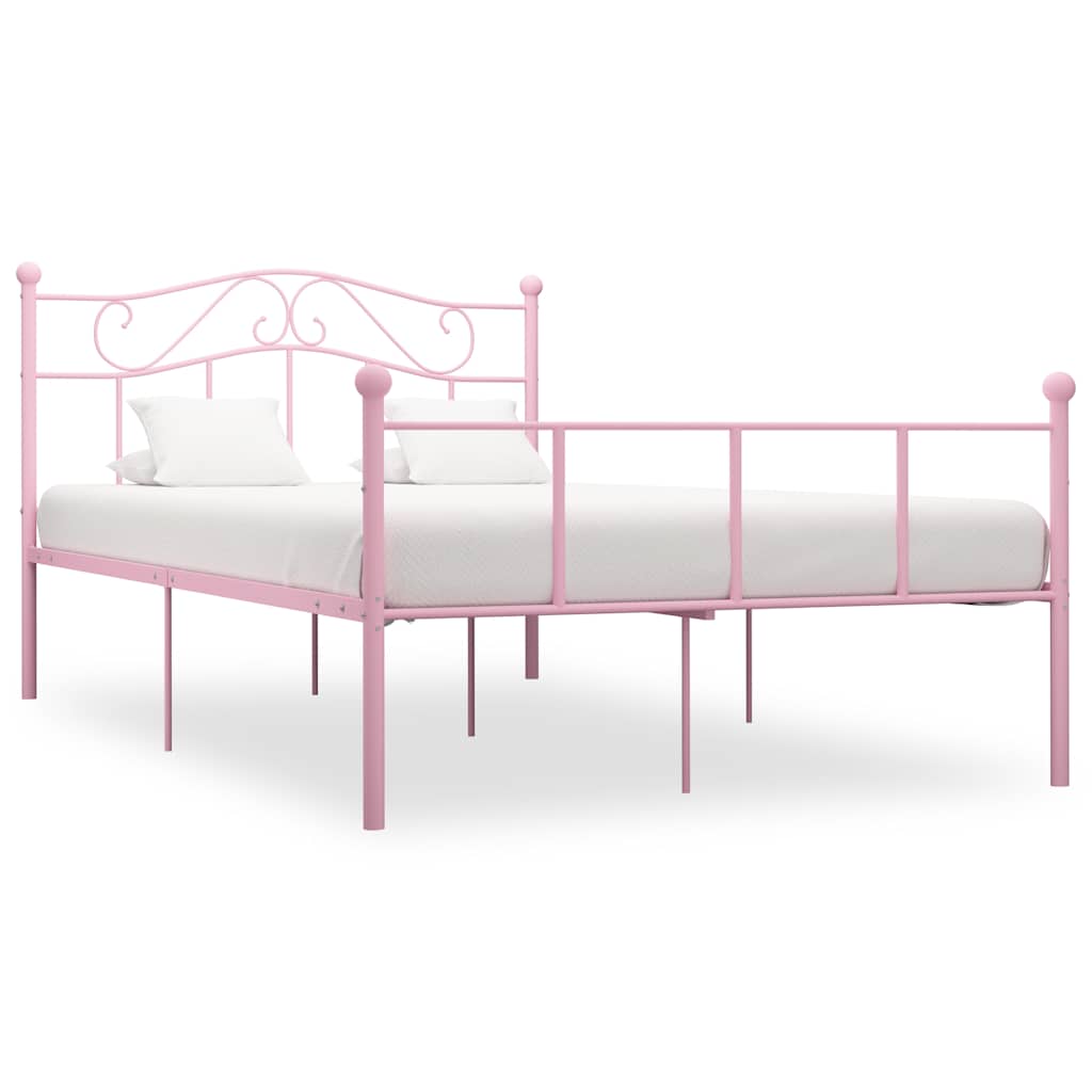 Vidaxl bedframe metaal roze 140x200 cm