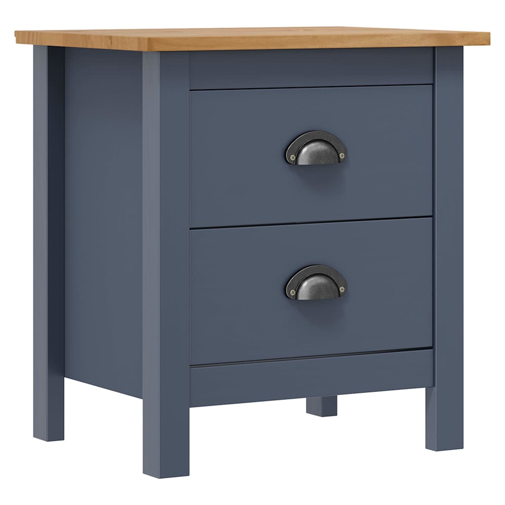 Vidaxl nachtkastjes 2 st hill 46x35x49,5 cm grenenhout grijs