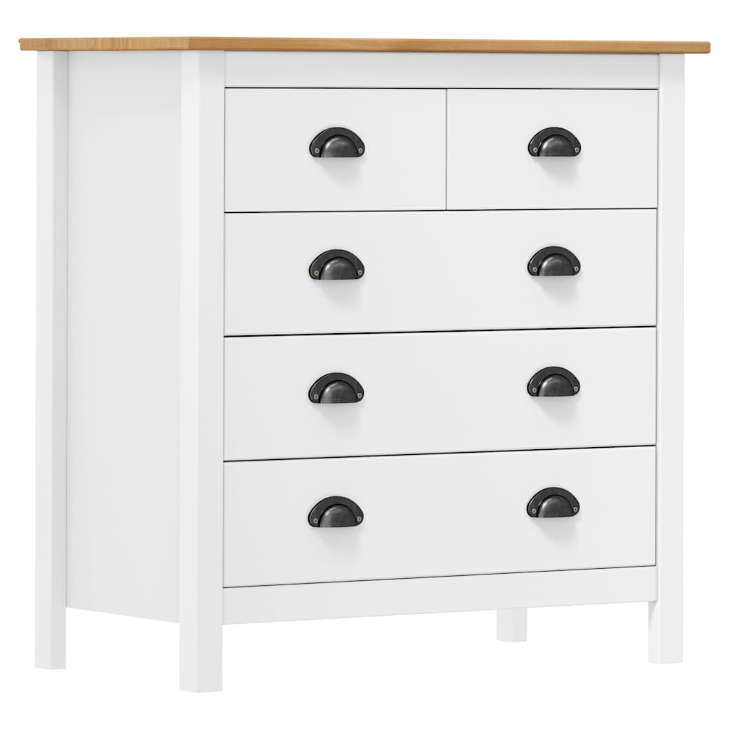 Vidaxl dressoir hill 79x40x80 cm massief grenenhout wit