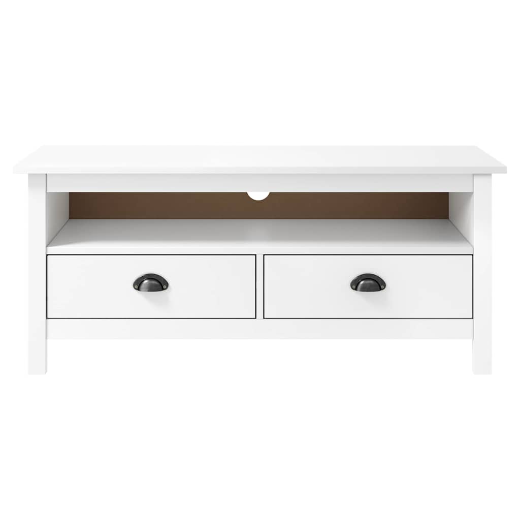 Vidaxl tv-meubel hill 110x40x47 cm massief grenenhout wit