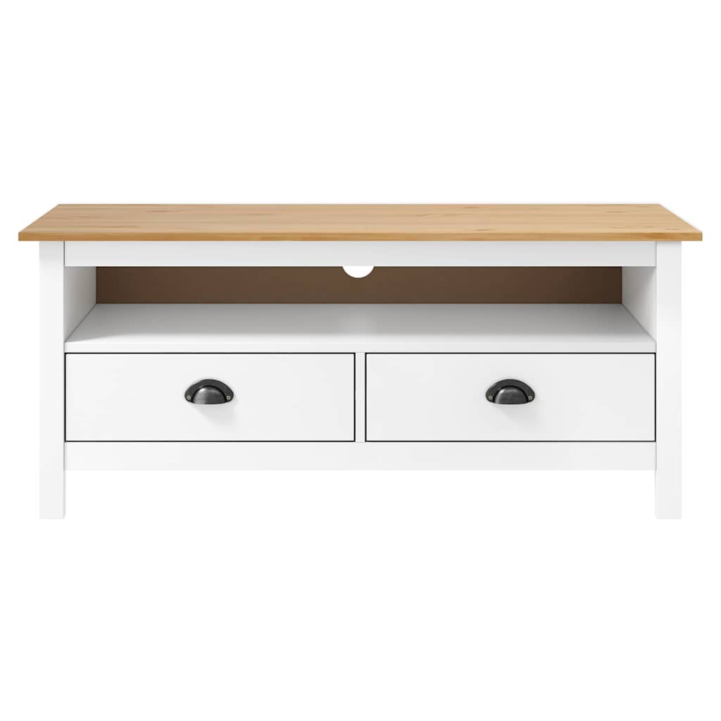 Vidaxl tv-meubel hill 110x40x47 cm massief grenenhout wit