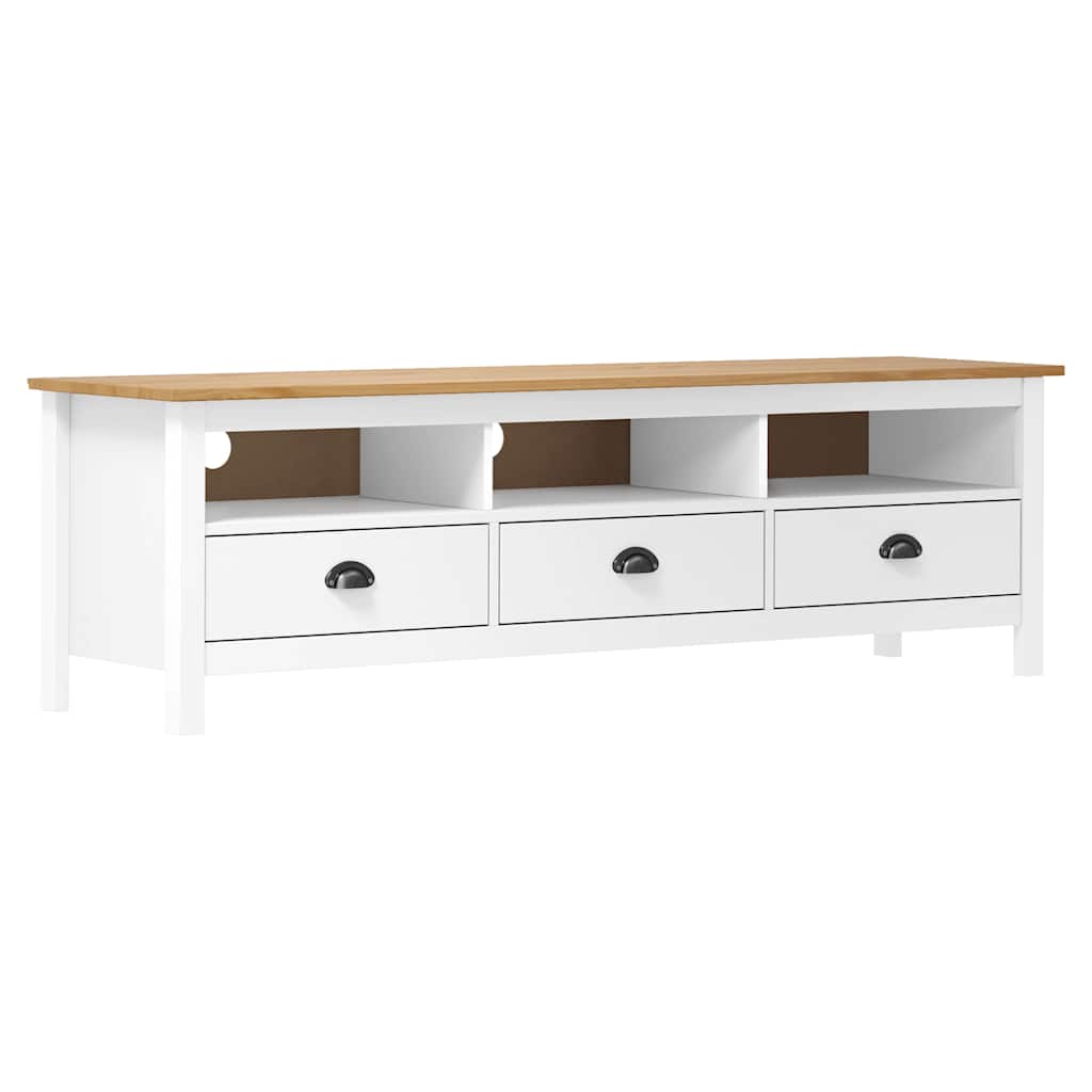 Vidaxl tv-meubel hill range 158x40x47 cm massief grenenhout wit