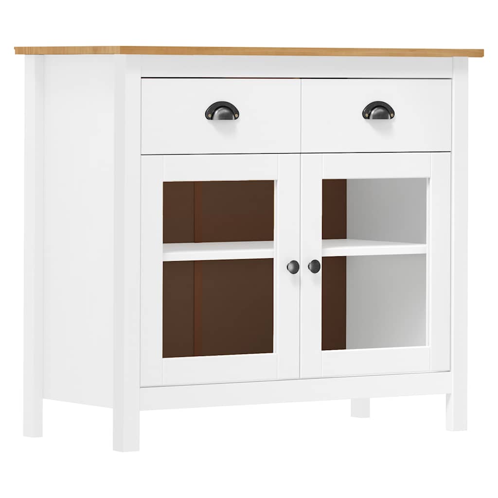 Vidaxl dressoir hill range 90x40x80 cm massief grenenhout wit