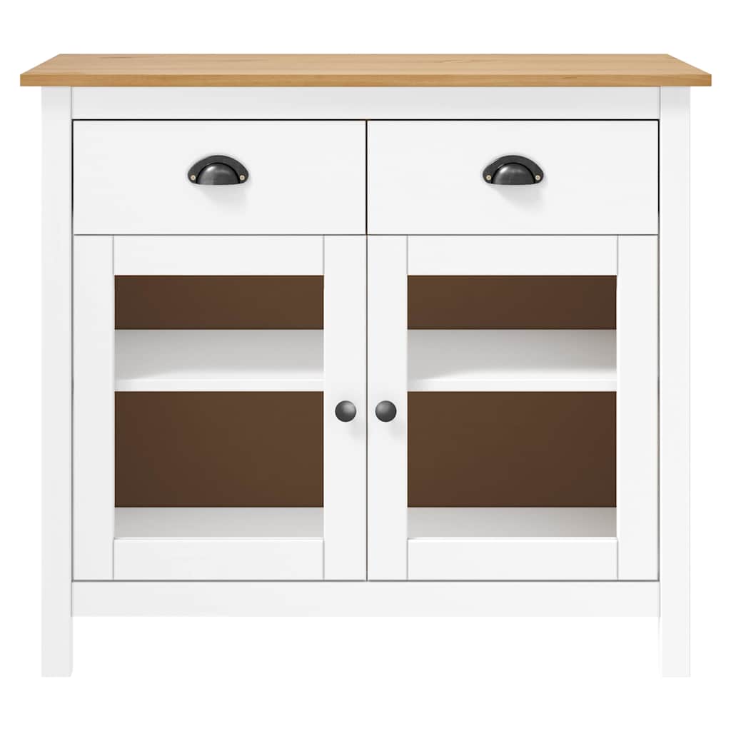 Vidaxl dressoir hill range 90x40x80 cm massief grenenhout wit