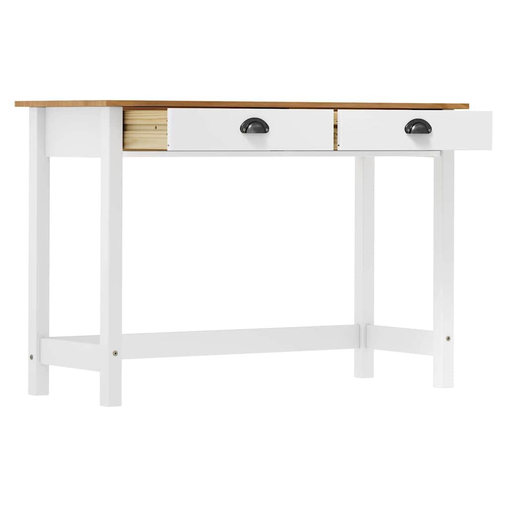 Vidaxl wandtafel hill 2 lades 110x45x74 cm massief grenenhout