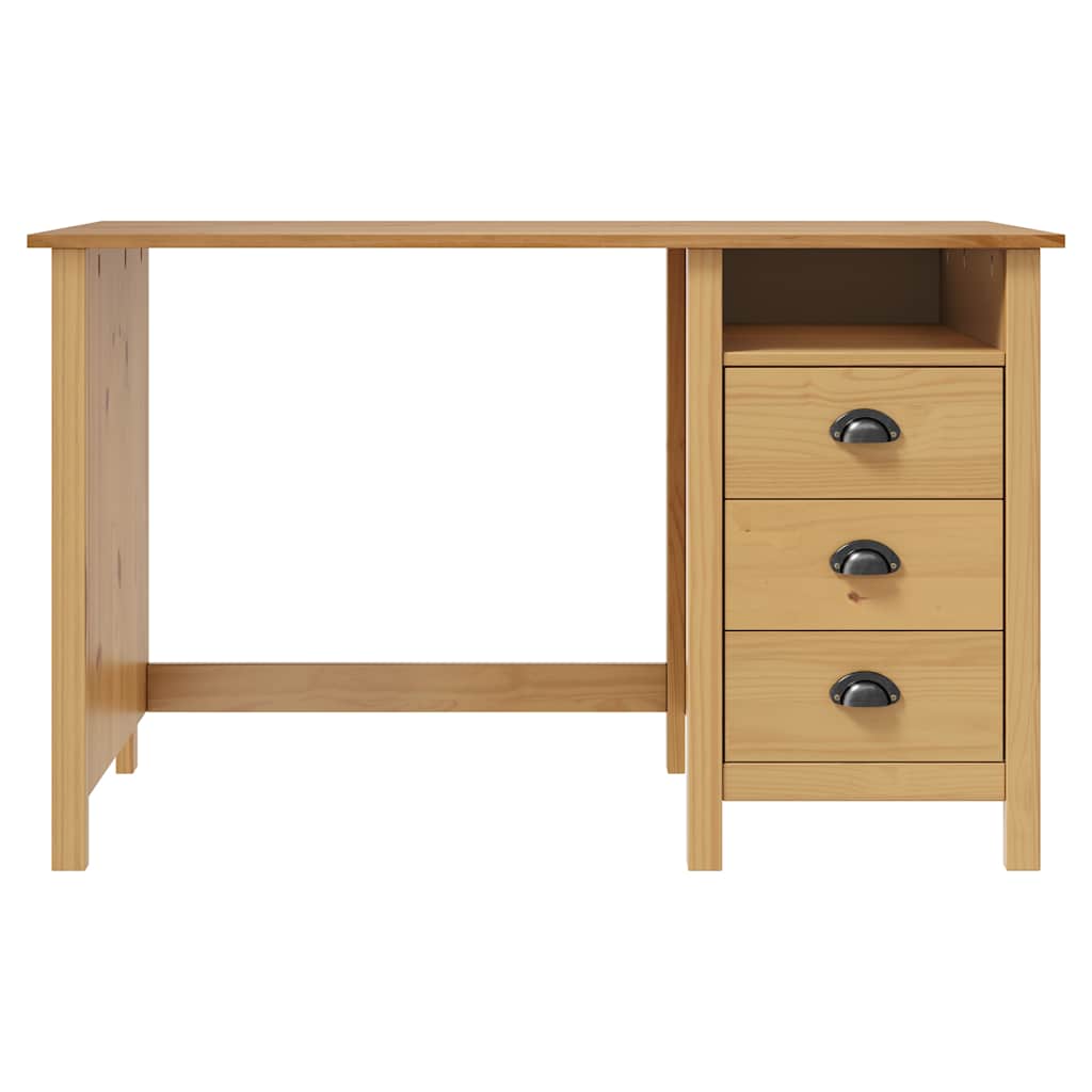 Vidaxl bureau hill 3 lades 120x50x74 cm massief grenenhout