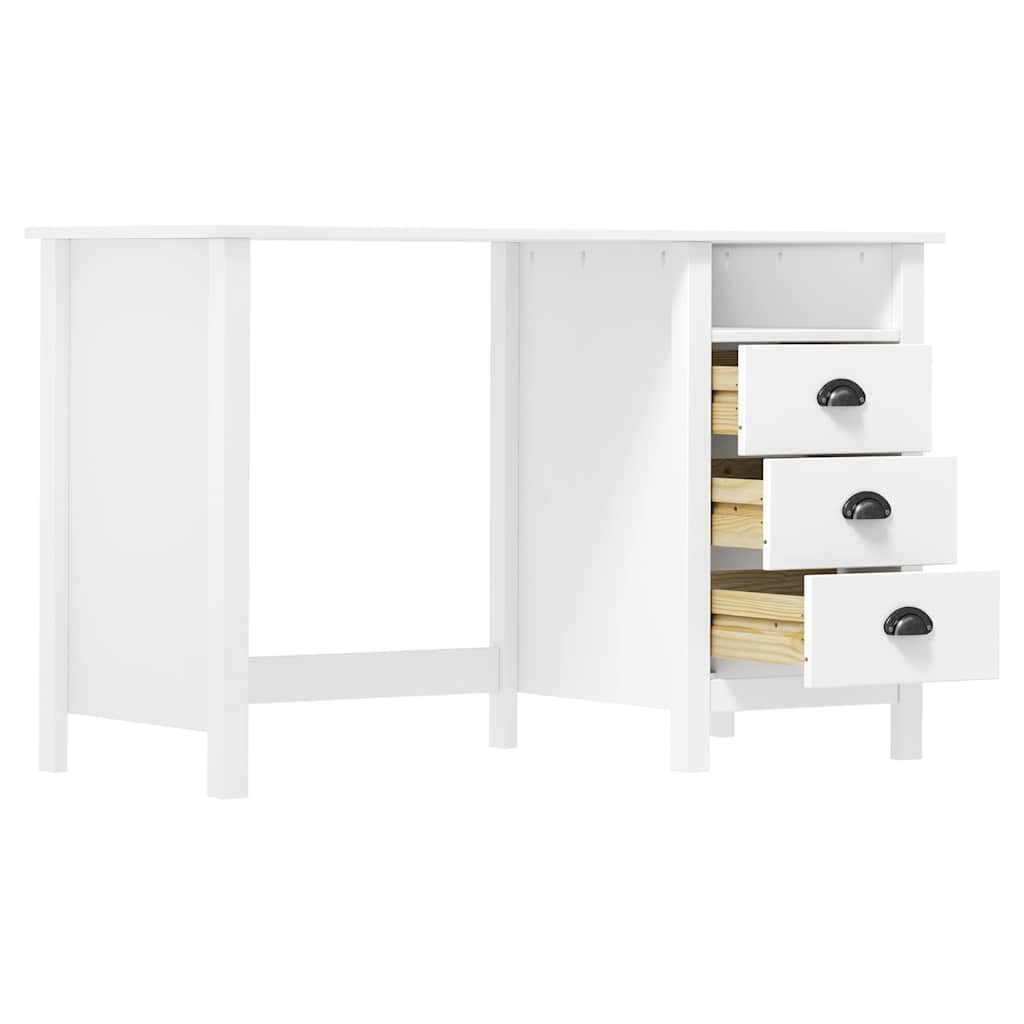 Vidaxl bureau hill 3 lades 120x50x74 cm massief grenenhout