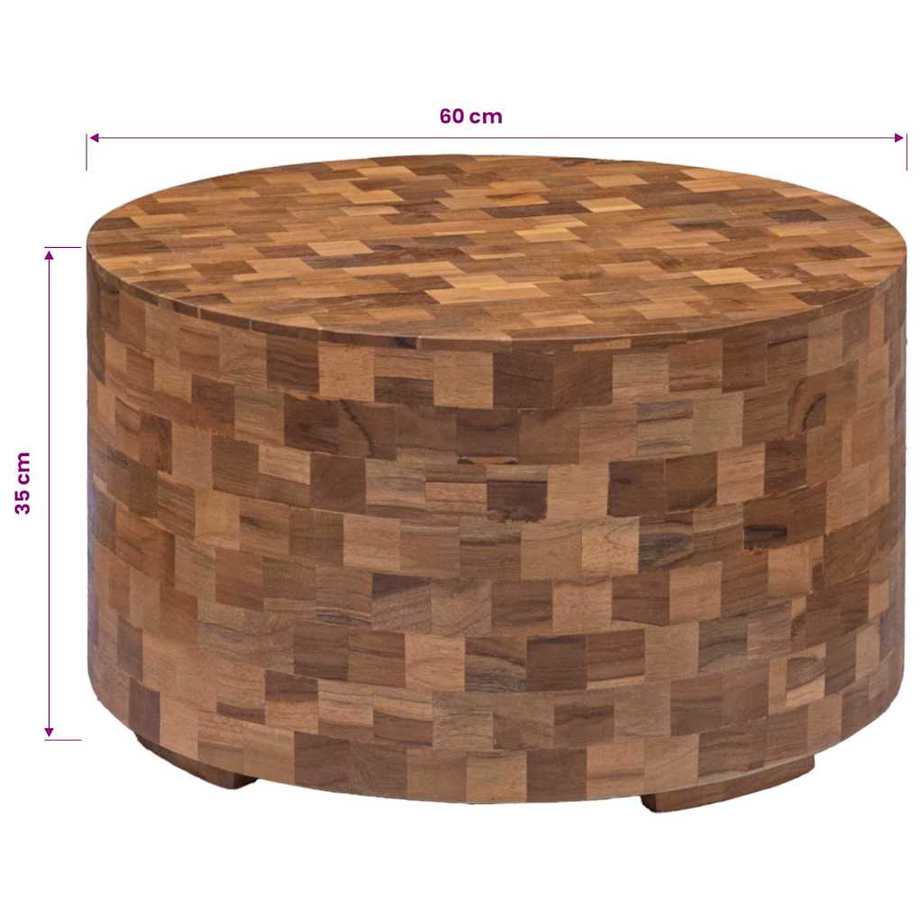 Vidaxl salontafel 60x60x35 cm massief teakhout