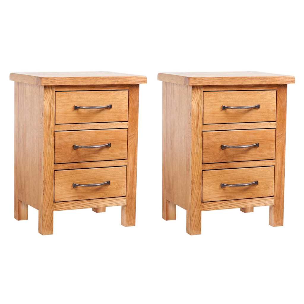Vidaxl nachtkastjes 2 st 40x30x54 cm massief eikenhout