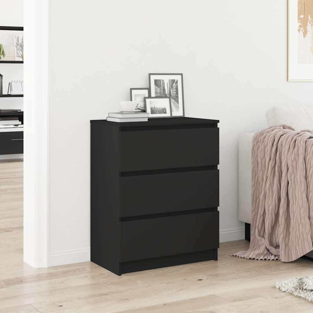 Vidaxl dressoir 60x35x76 cm bewerkt hout zwart