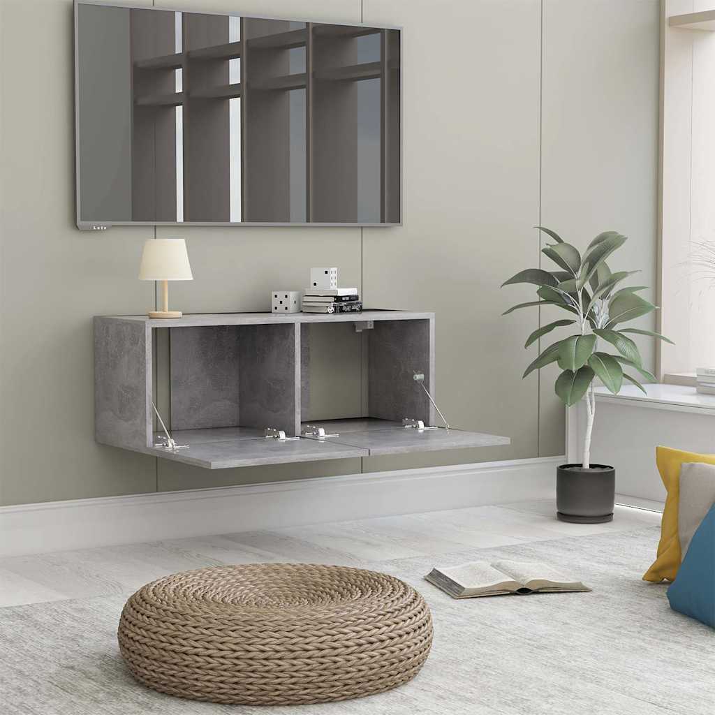 Vidaxl tv-meubel 80x30x30 cm bewerkt hout betongrijs