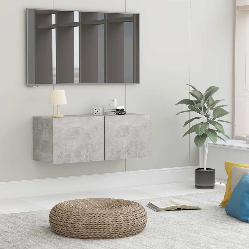 Vidaxl tv-meubel 80x30x30 cm bewerkt hout betongrijs
