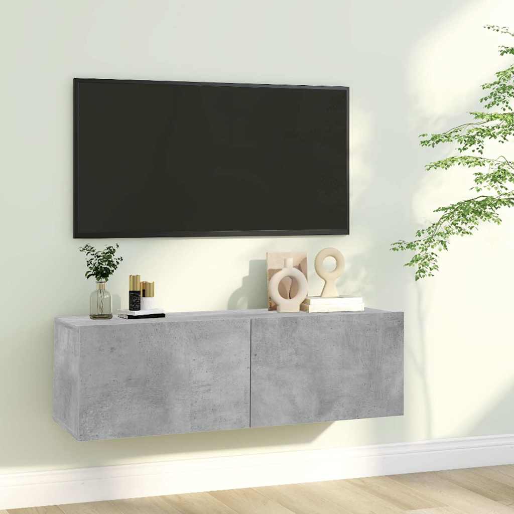 Vidaxl tv-meubel 100x30x30 cm bewerkt hout betongrijs