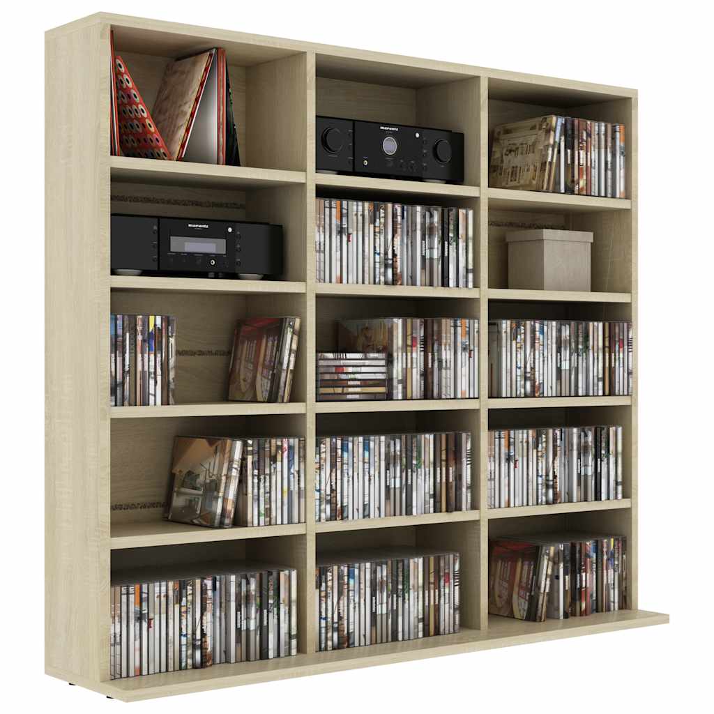 Vidaxl cd-kast 100x23x89,5 cm bewerkt hout sonoma eikenkleurig