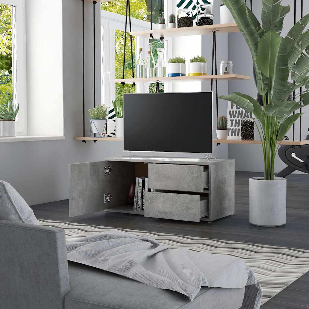 Vidaxl tv-meubel 80x34x36 cm bewerkt hout betongrijs