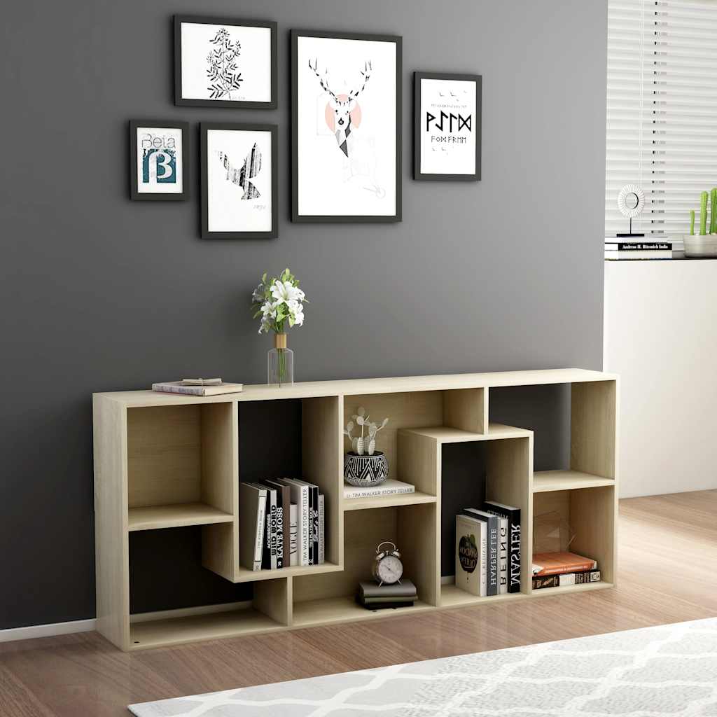Vidaxl boekenkast 67x24x161 cm bewerkt hout sonoma eikenkleurig