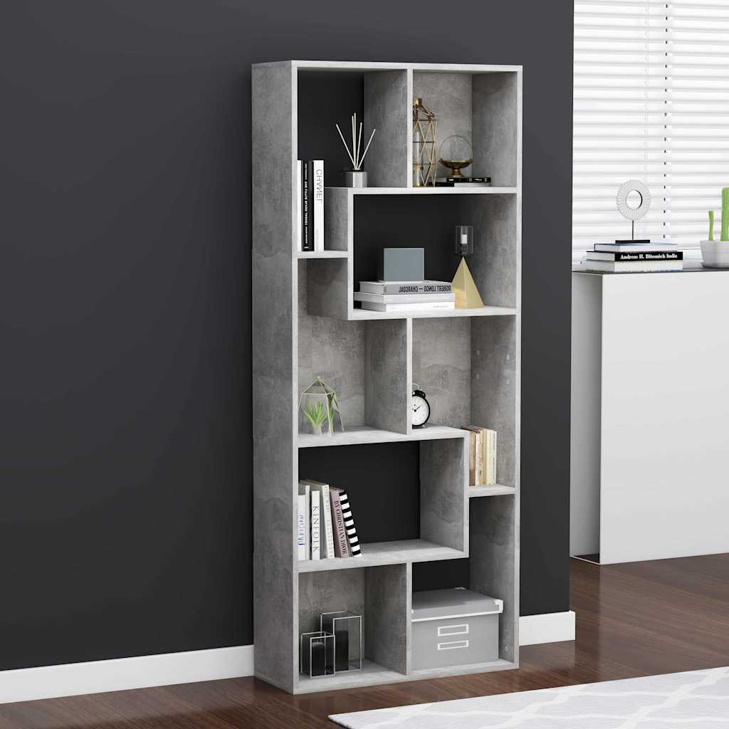 Vidaxl boekenkast 67x24x161 cm bewerkt hout betongrijs