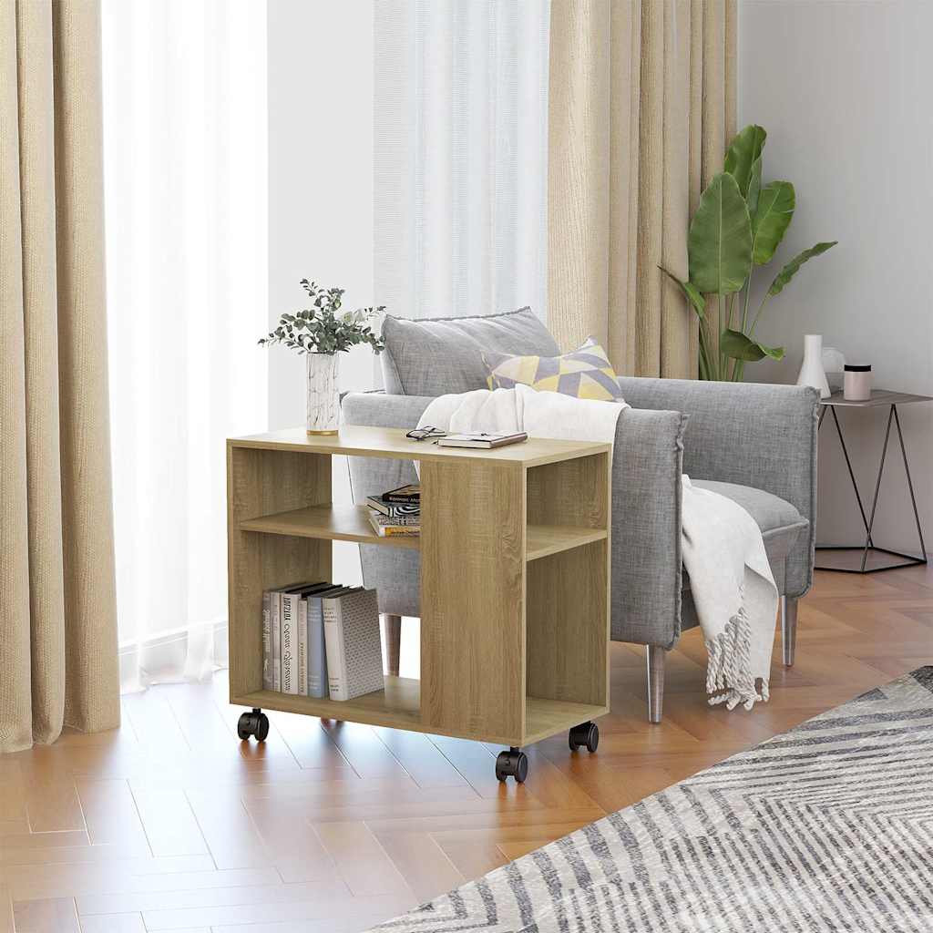 Vidaxl bijzettafel 70x35x55 cm bewerkt hout sonoma eikenkleurig