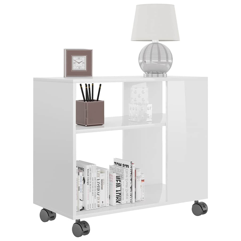 Vidaxl bijzettafel 70x35x55 cm bewerkt hout hoogglans wit