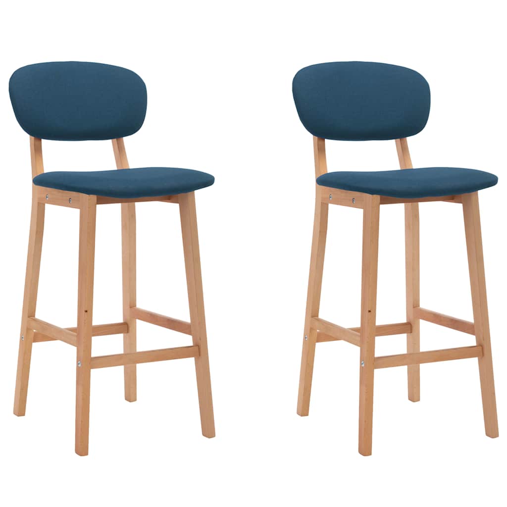 Vidaxl barkrukken 2 st stof blauw