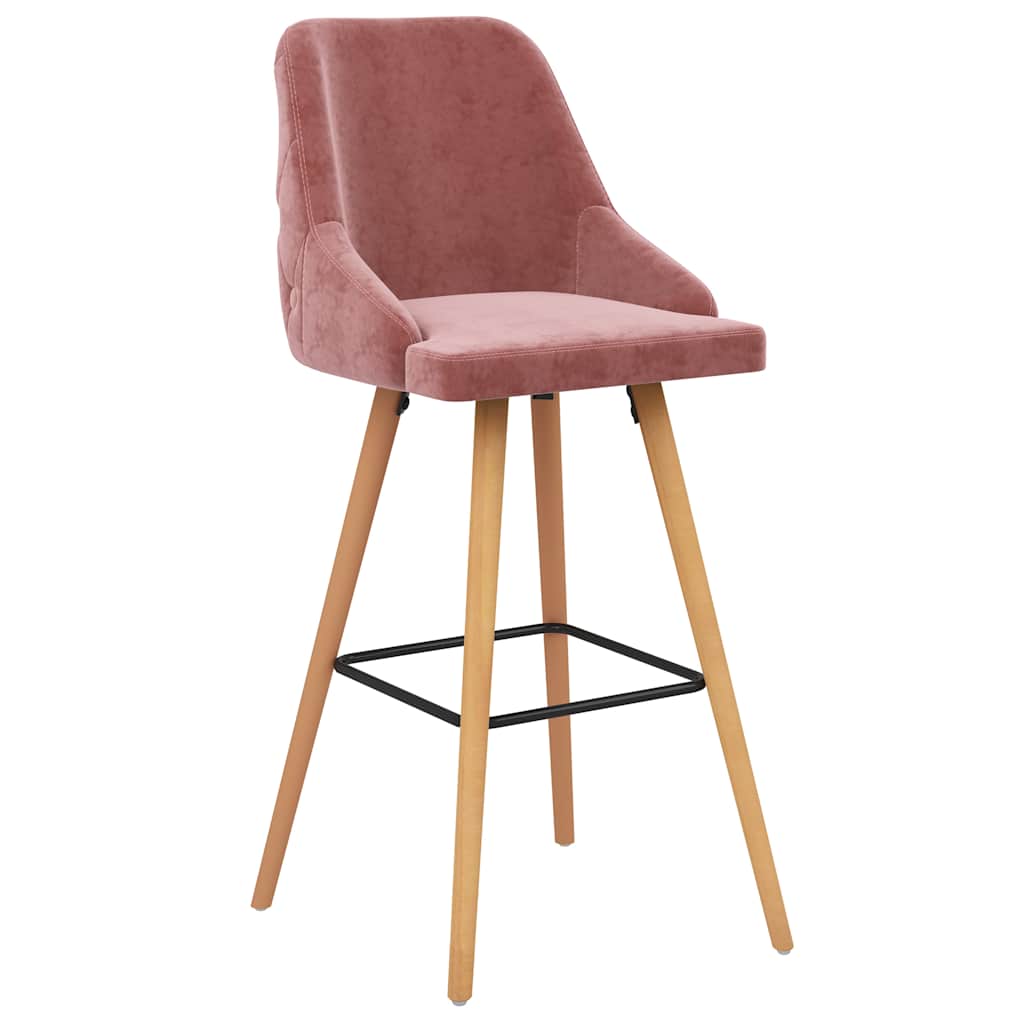 Vidaxl barkrukken 2 st fluweel roze
