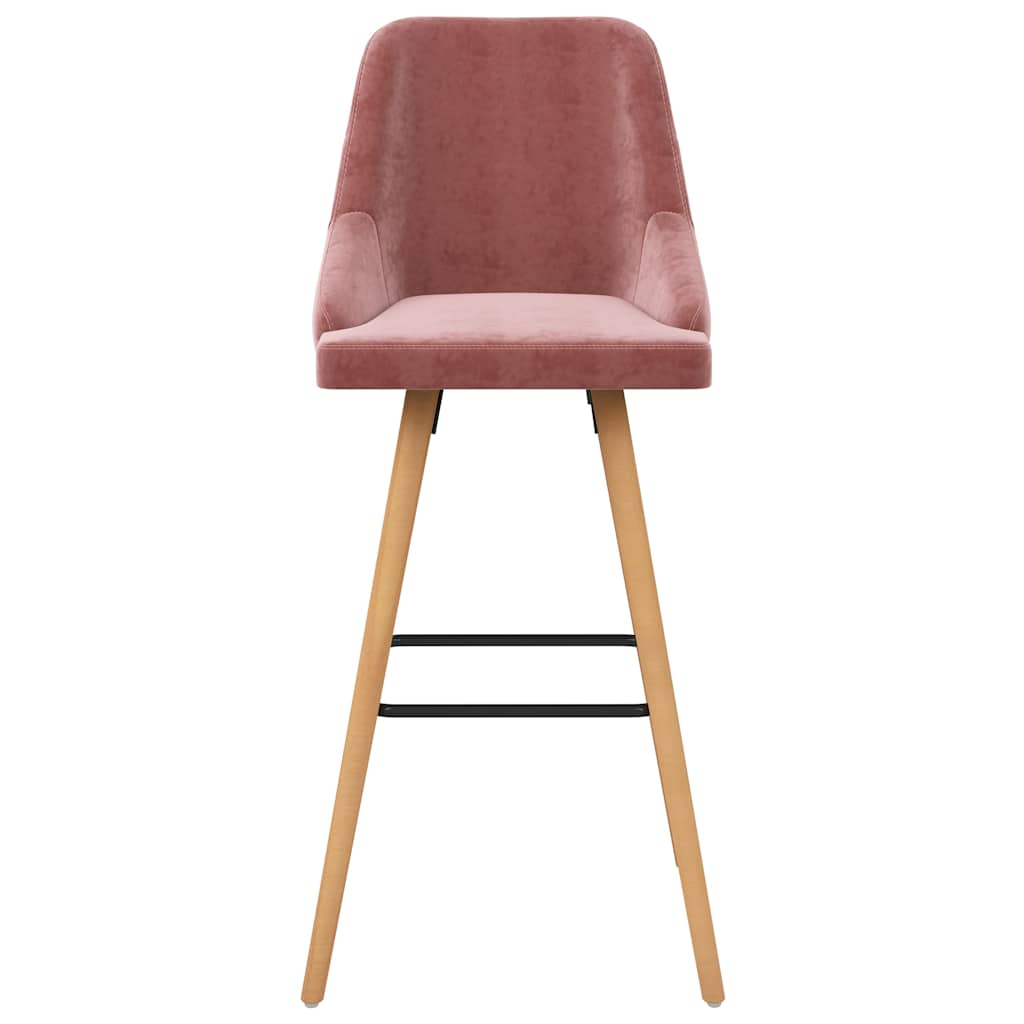 Vidaxl barkrukken 2 st fluweel roze
