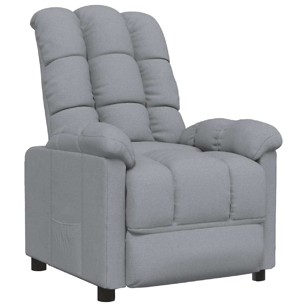Vidaxl fauteuil verstelbaar stof lichtgrijs