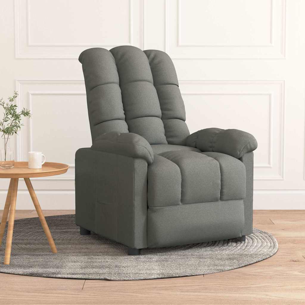 Vidaxl fauteuil verstelbaar stof donkergrijs