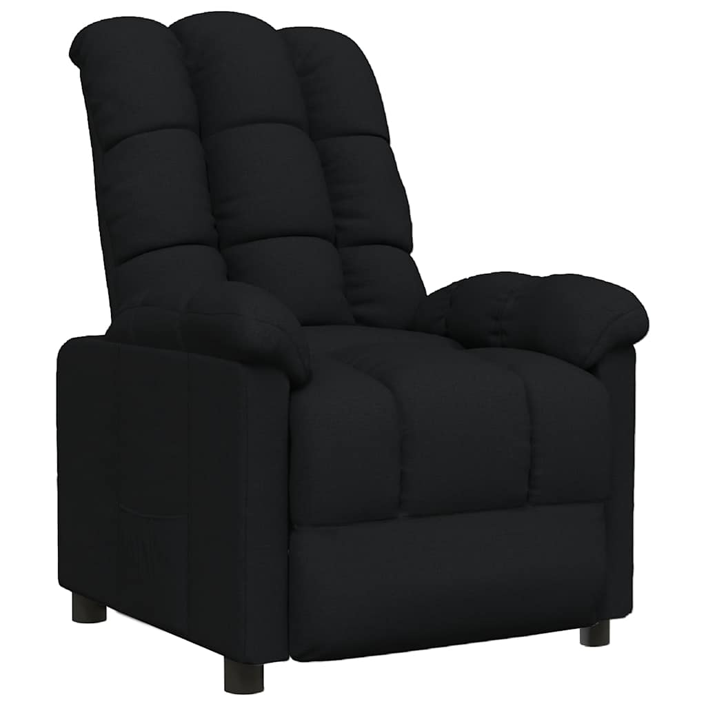 Vidaxl fauteuil verstelbaar stof zwart