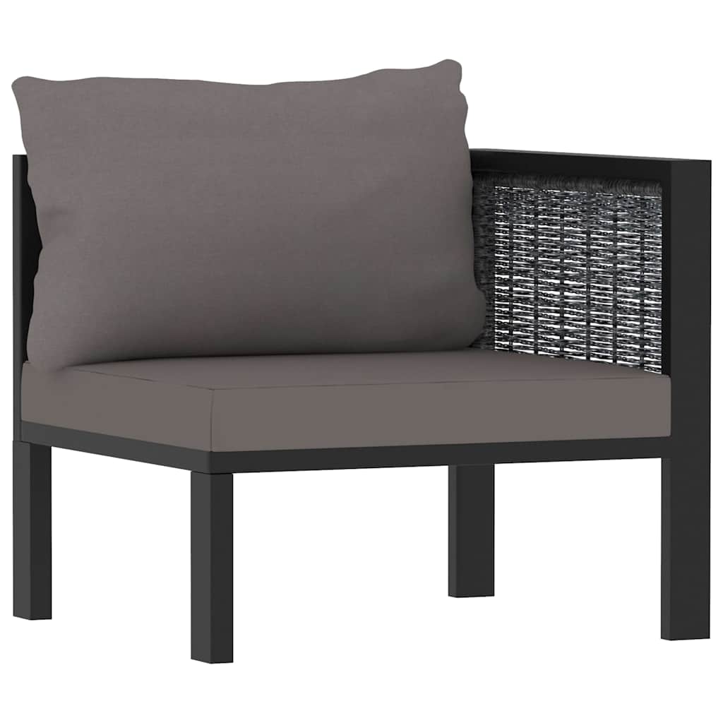 Vidaxl hoekbank sectioneel met linkerarmleuning poly rattan antraciet