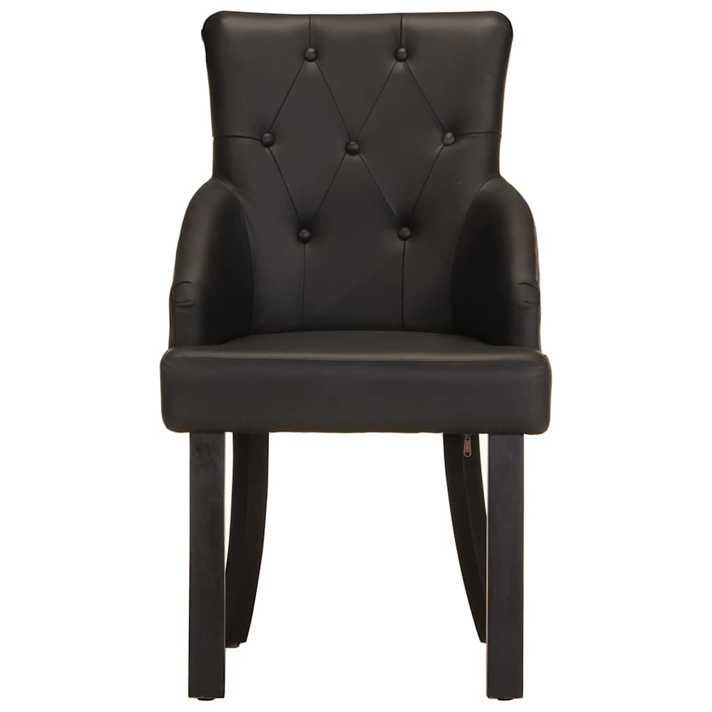 Vidaxl eetkamerstoelen 2 st echt geitenleer zwart