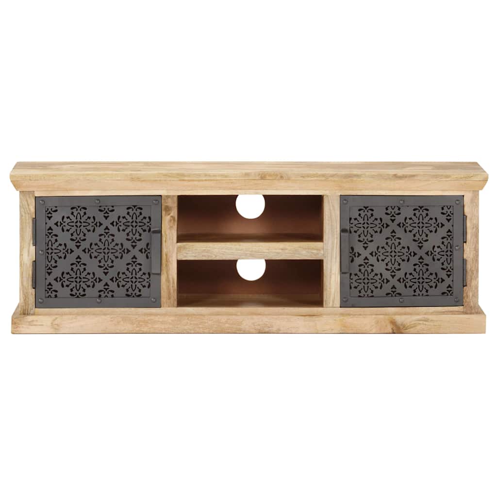 Vidaxl tv-meubel met stalen deuren 120x30x40 cm massief mangohout