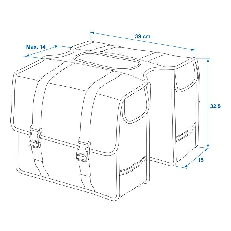 Proplus fietstas dubbel 40l waterdicht zwart