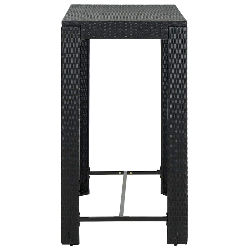 Vidaxl tuinbartafel 100x60,5x110,5 cm poly rattan zwart