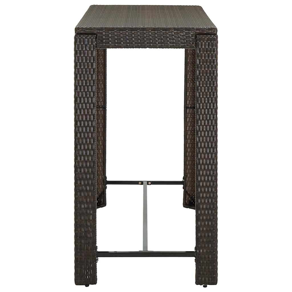 Vidaxl tuinbartafel 140,5x60,5x110,5 cm poly rattan bruin
