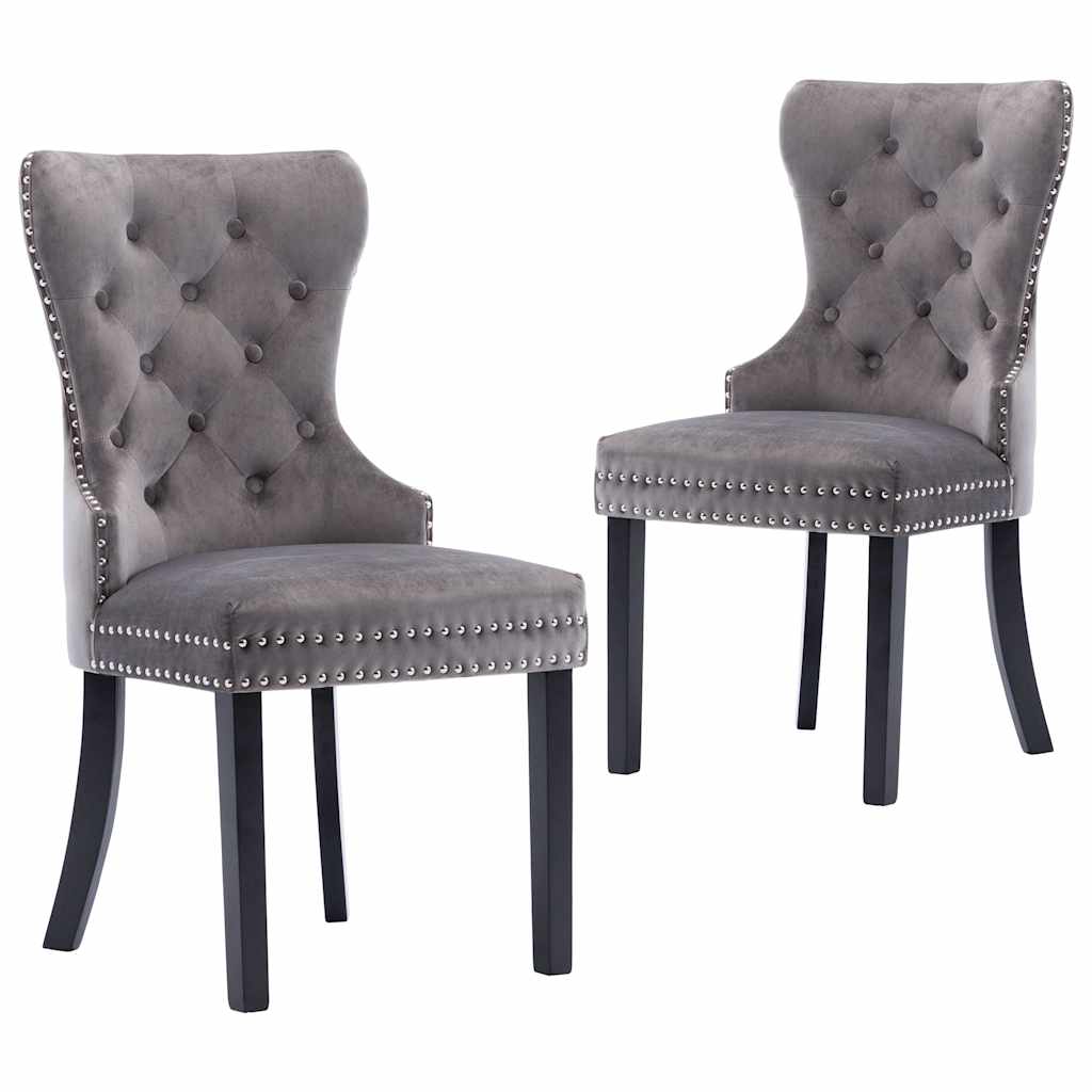 Vidaxl eetkamerstoelen 2 st fluweel grijs