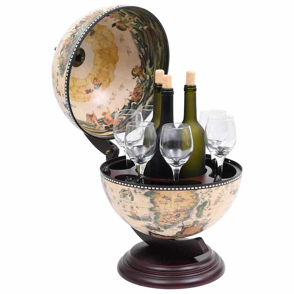 Vidaxl globebar tafelmodel eucalyptushout wit