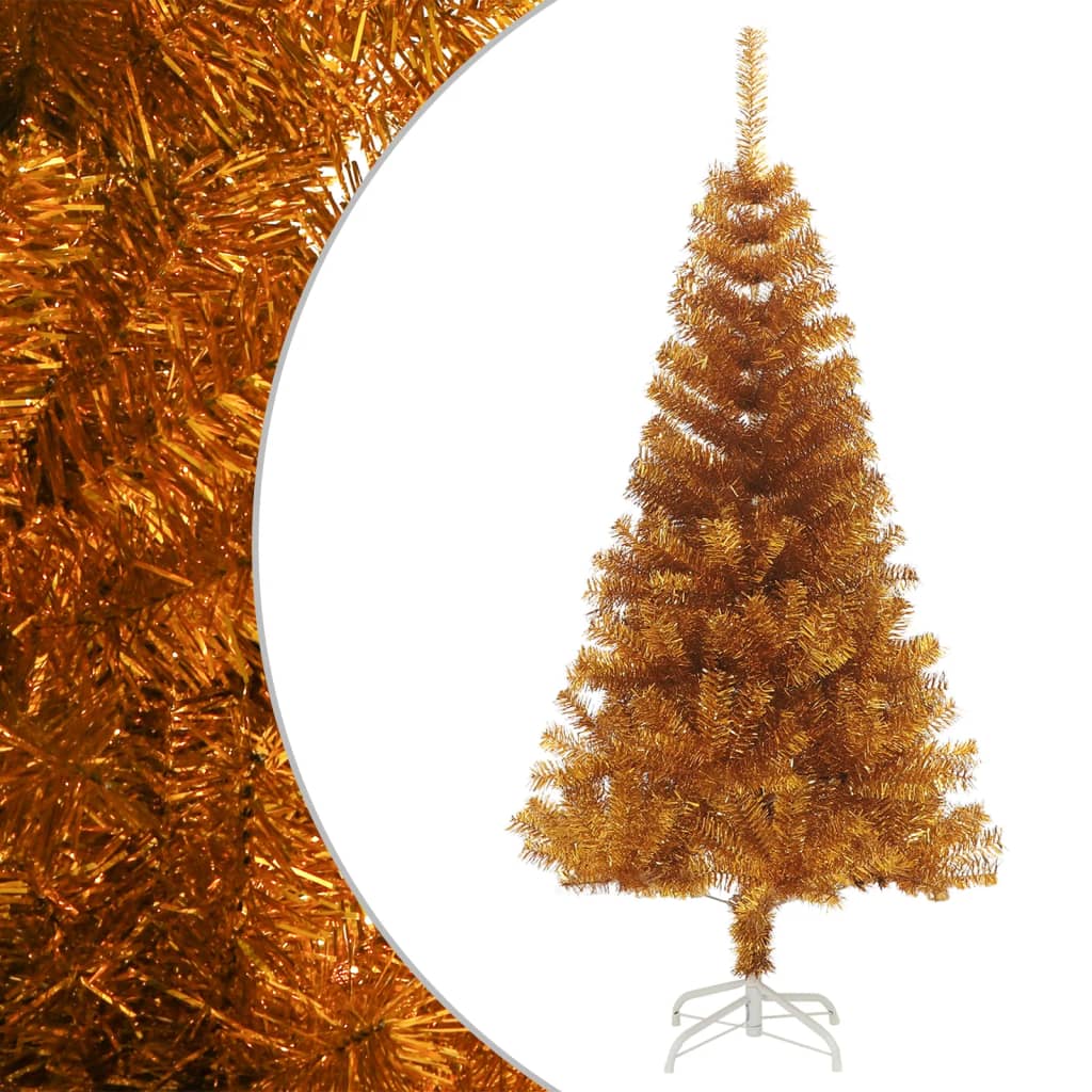 VidaXL Kunstkerstboom met standaard 150 cm PET goudkleurig