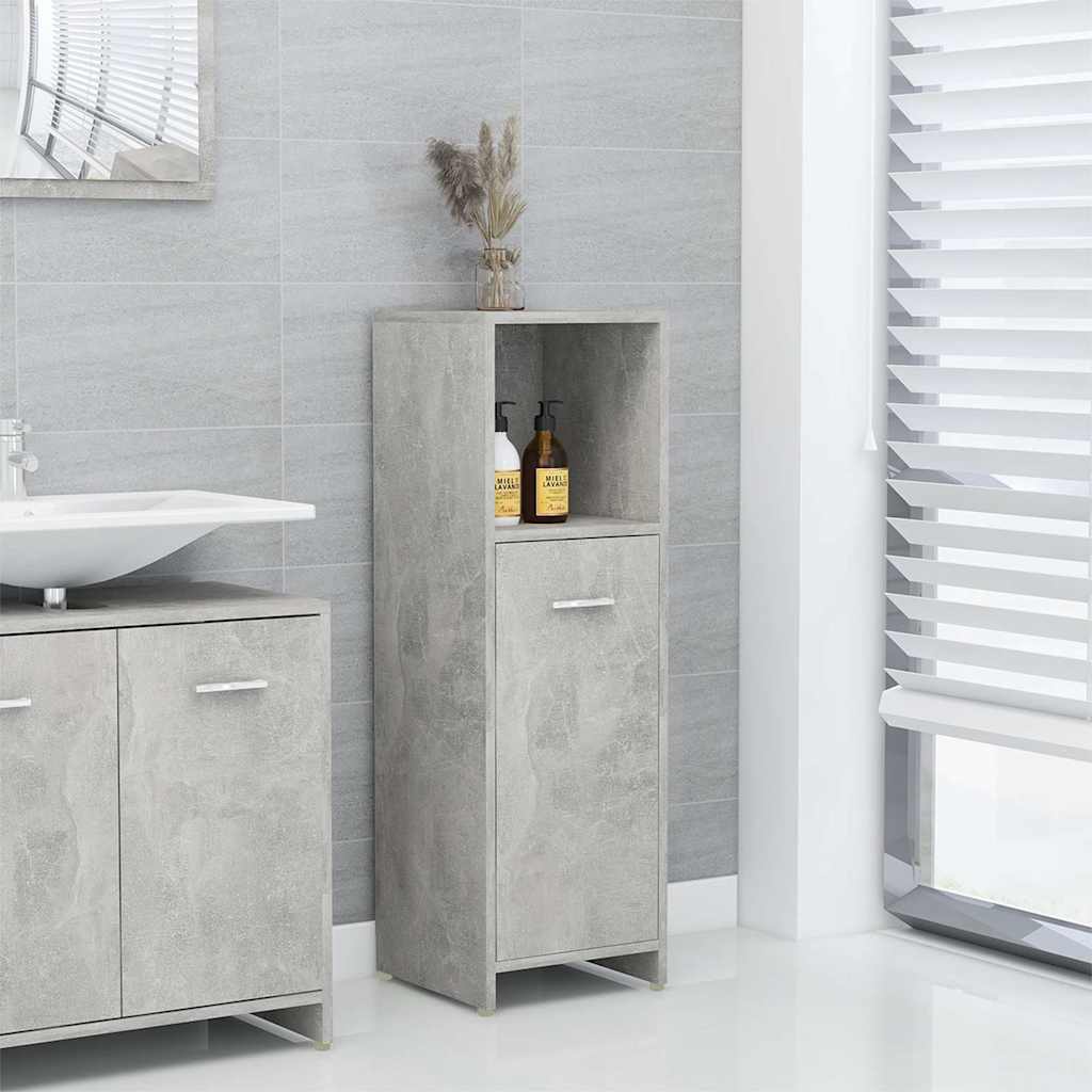 Vidaxl badkamerkast 30x30x95 cm bewerkt hout betongrijs