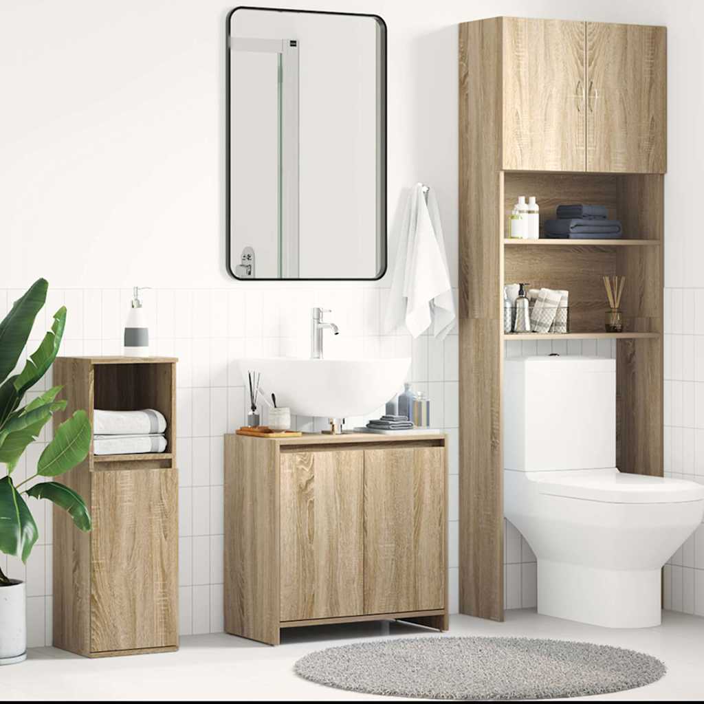 Vidaxl badkamerkast 60x33x61 cm bewerkt hout sonoma eikenkleurig