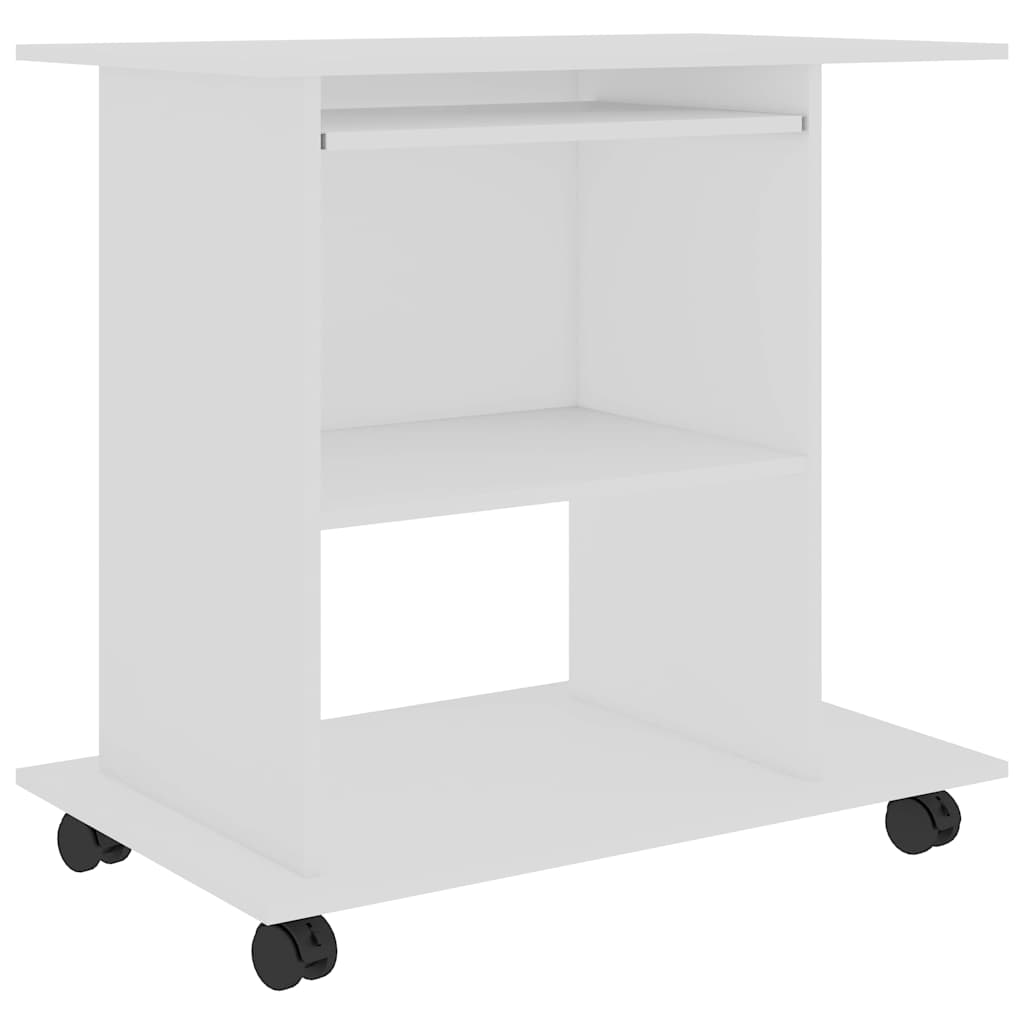 Vidaxl computerbureau 80x50x75 cm bewerkt hout wit