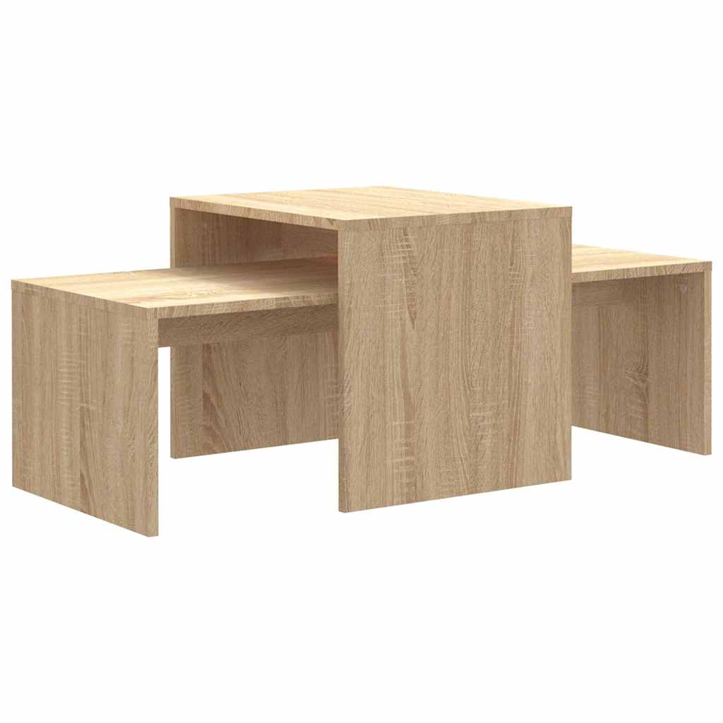 Vidaxl salontafelset 100x48x40 cm bewerkt hout sonoma eikenkleurig