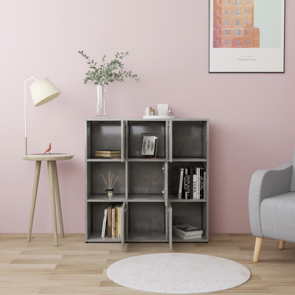 Vidaxl boekenkast 90x30x90 cm bewerkt hout betongrijs